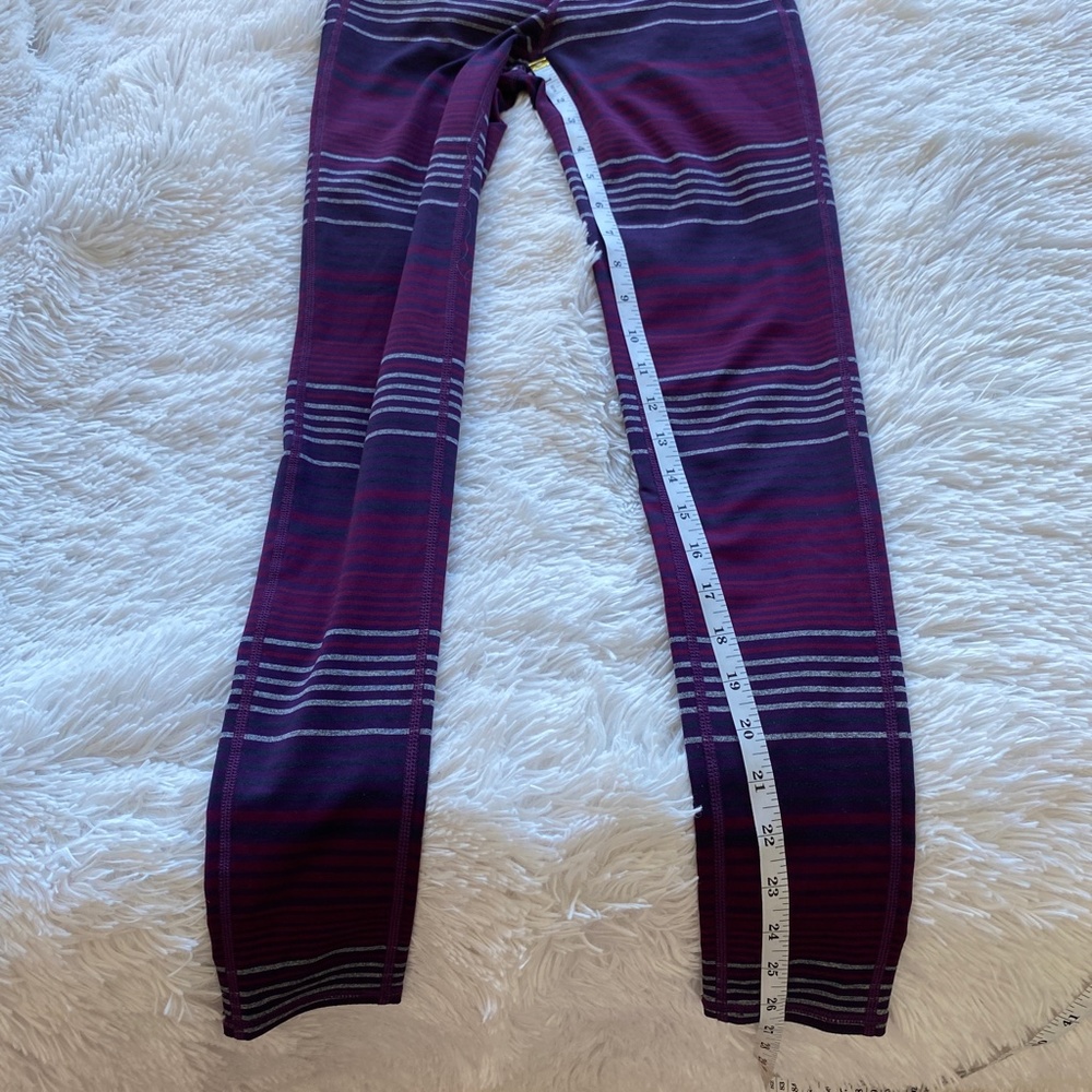 ATHLETA Colorblock Purple Striped Chaturanga Leggings 349333 Extra Small XS - Picture 9 of 11